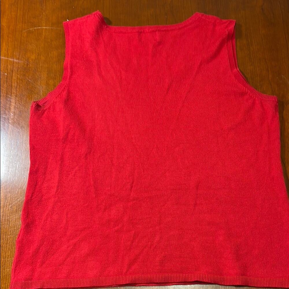 Ruby Rd Red Boxy Sleeveless Tank Top - Picture 4 of 4